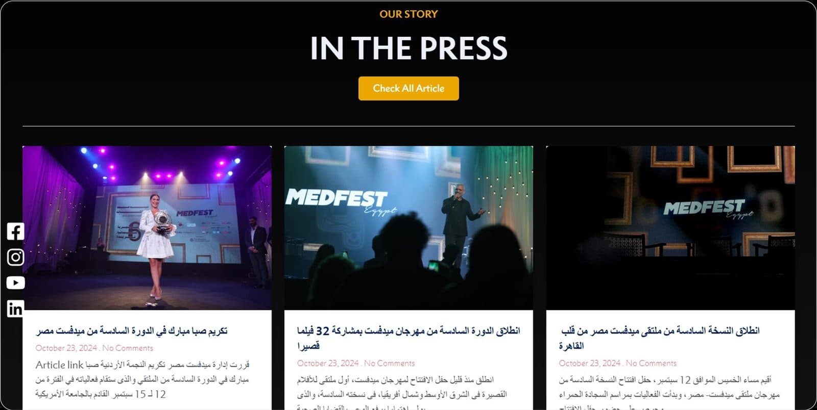 MedFest Egypt screen